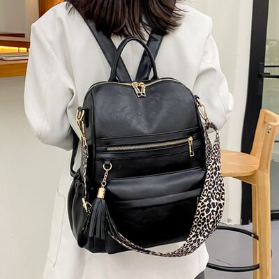 PU Leather Convertible Backpack Trendsi