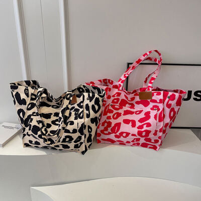 Animal Print Canvas Tote Bag Trendsi