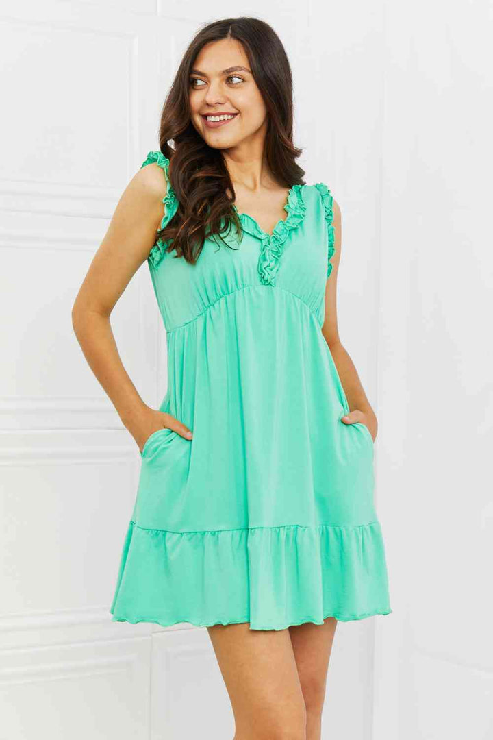 Culture Code Minty Fresh Full Size Ruffle Mini Dress Trendsi