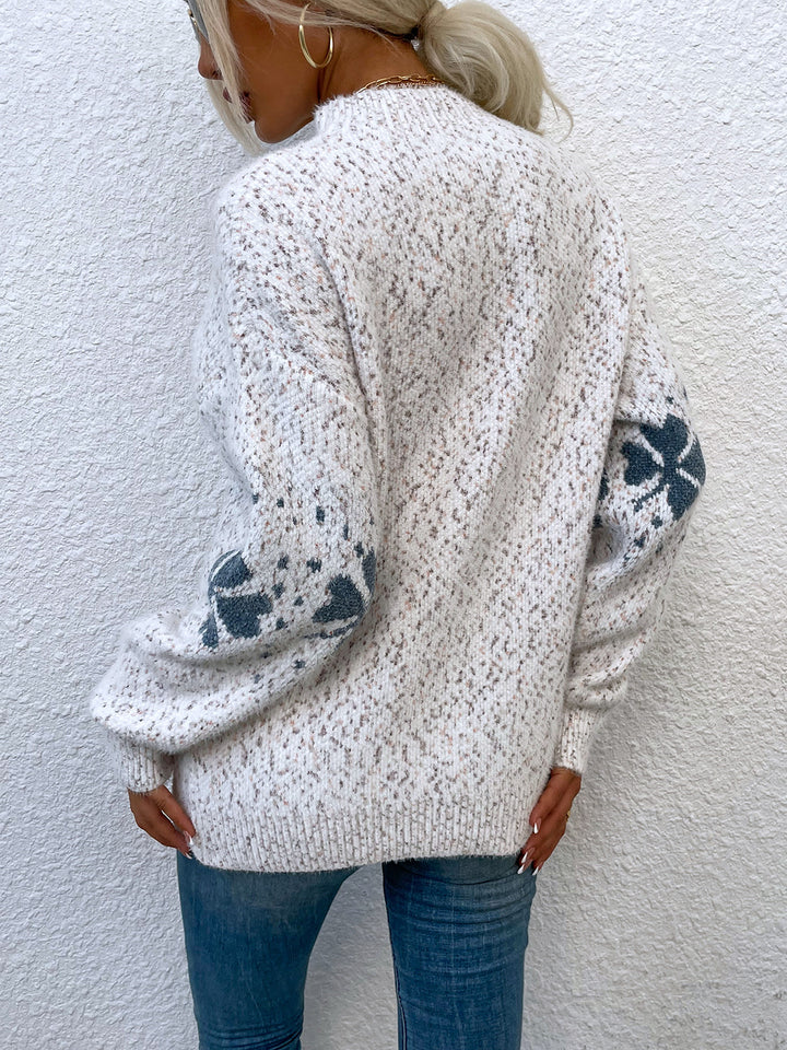 Four Leaf Clover Mock Neck Sweater - Super Amazing Store