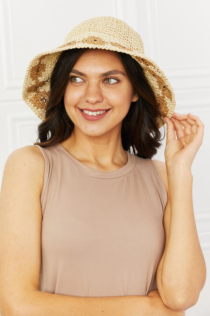 Fame Sweet And Floral Straw Bucket Hat - Super Amazing Store