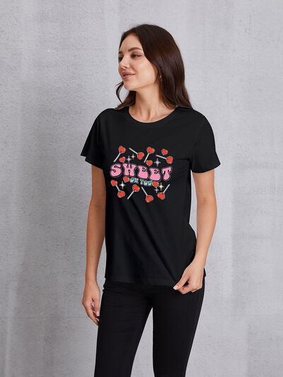 SWEET ON YOU Round Neck Short Sleeve T-Shirt Trendsi