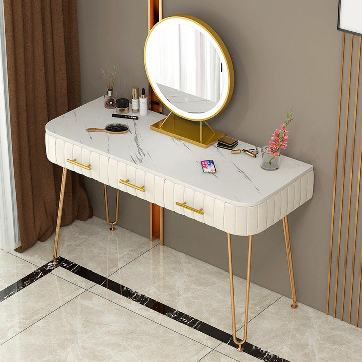 Modern bedroom furniture multifunction luxury flannelette drawer dresser with mirror dressing table - Super Amazing Store