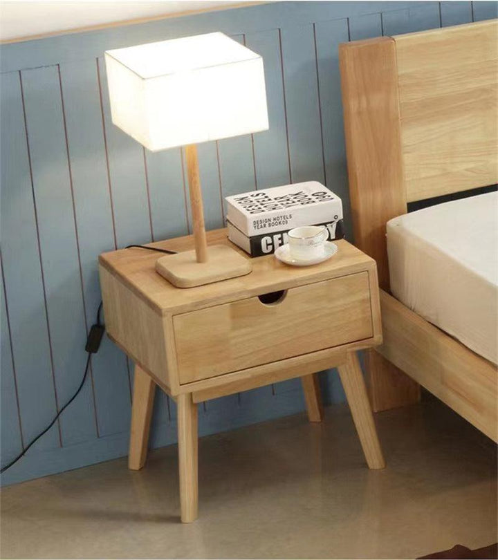 Nordic Style Solid Wooden Furniture Bedroom Bedside Table High Quality Modern Wood Nightstand With Drawer - Super Amazing Store