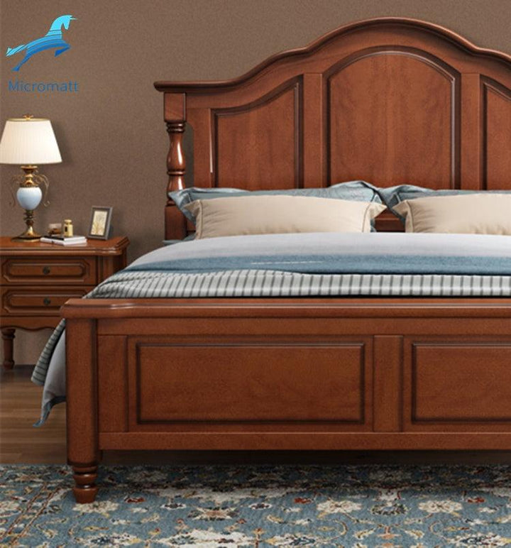 Factory Direct Supply American Style Strong Brown Color House 1.8mx2m Bedroom Furniture Solid Wood Bed - Super Amazing Store