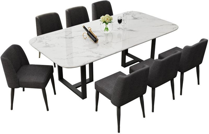 Luxury Stainless Steel Square Marble Dining Table Set Furniture Imported Modern Dining Room Chairs Dining Tables - Super Amazing Store