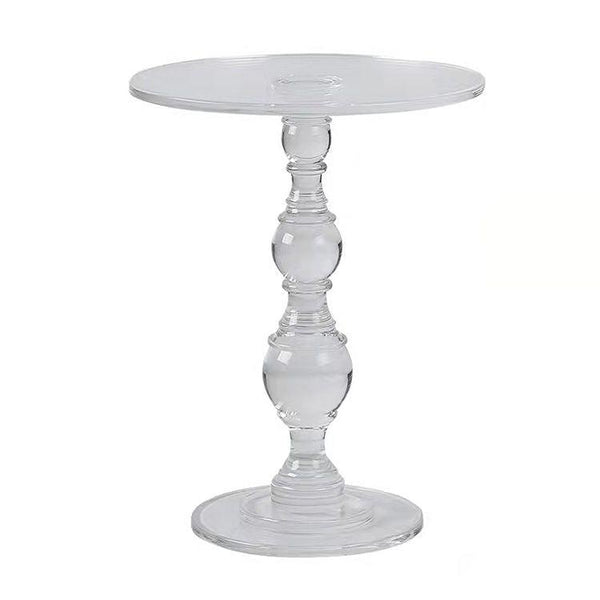 Full Clear Acrylic Coffee Table Classic Round Carved Plexiglass Side Table Traditional Acrylic Furniture - Super Amazing Store