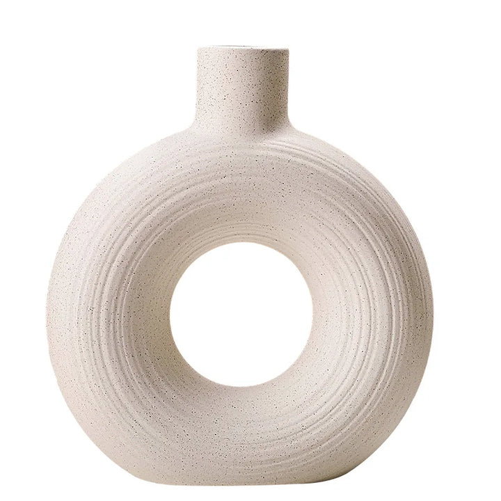 Nordic White Ceramic Round Shape Flower Vase For Home Decoration- super amazing store