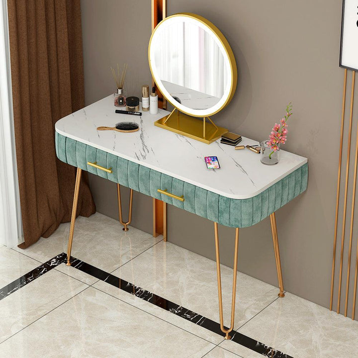 Modern bedroom furniture multifunction luxury flannelette drawer dresser with mirror dressing table - Super Amazing Store