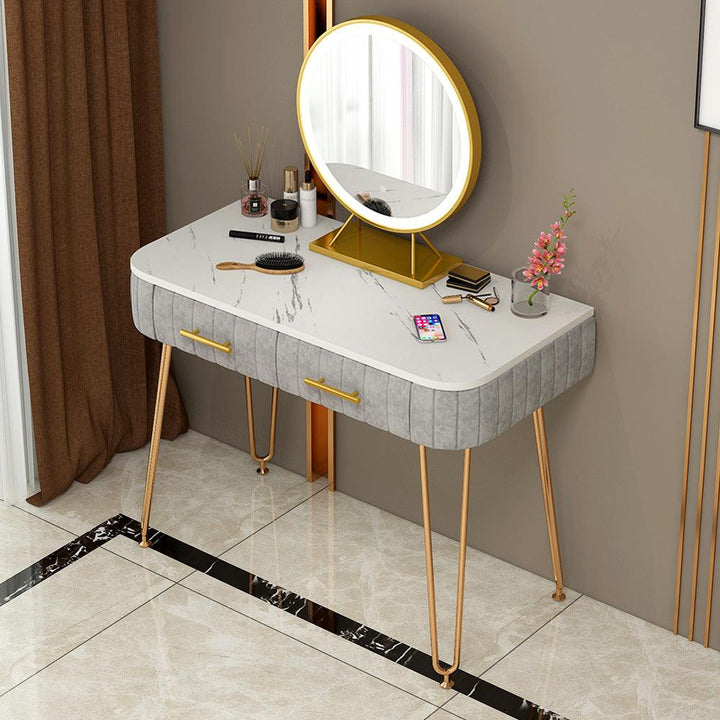 Modern bedroom furniture multifunction luxury flannelette drawer dresser with mirror dressing table - Super Amazing Store