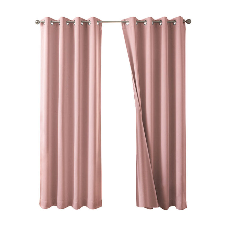 140*240CM 100% Blackout Living Room Curtain Home Textile Ready Made Solid Color Pink Collection - Super Amazing Store