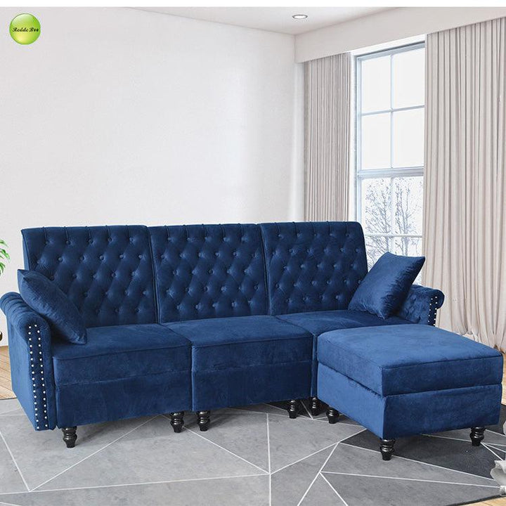 Best Seller classic fabric couches sofa combination antique sofa style living room furniture l shaped velvet modular sofa - Super Amazing Store