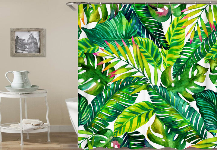 Bathroom Decor shower curtains, Leaves Printed 100% Waterproof shower curtain Collection - Super Amazing Store