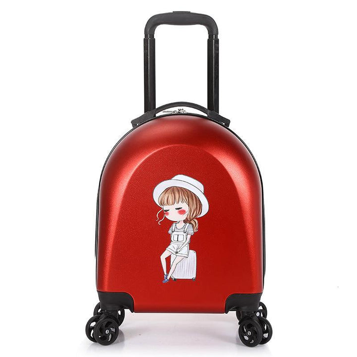 New 18inches children's luggage case printed logo semicircle suitcase universal wheel luggage case gift suitcase - Super Amazing Store