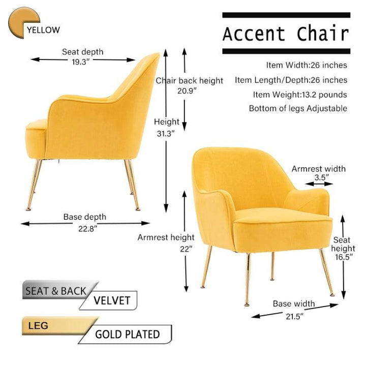 Us warehouse Modern simple fashion velvet living room office dining room chair with metal legs - Super Amazing Store