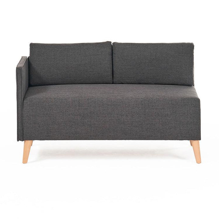 Andresen Mid Century Modern Fabric Chaise Sectional, Muted Dark Grey/Natural - Super Amazing Store