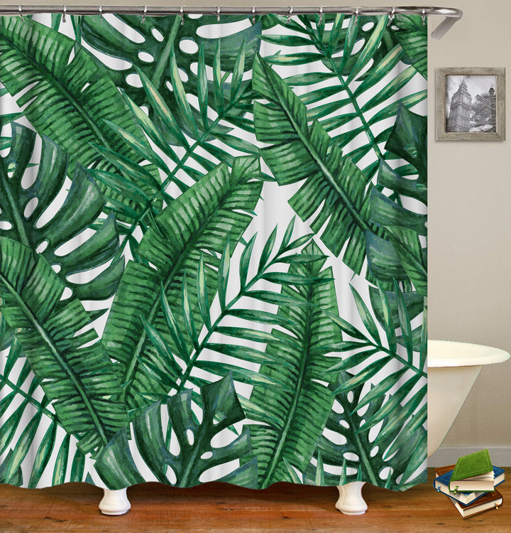 Bathroom Decor shower curtains, Leaves Printed 100% Waterproof shower curtain Collection - Super Amazing Store