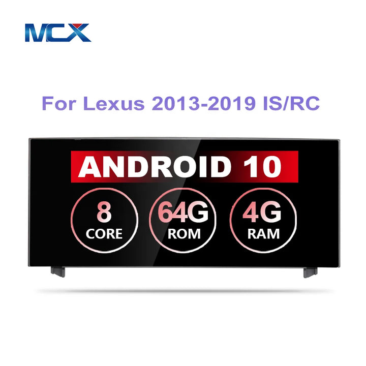 MCX 10.25" 8 Core Car Radio GPS Player Multimedia Navigation Carplay Android for Lexus RC F RCF RC200T RC350 IS 2013-2018