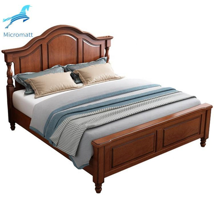 Factory Direct Supply American Style Strong Brown Color House 1.8mx2m Bedroom Furniture Solid Wood Bed - Super Amazing Store