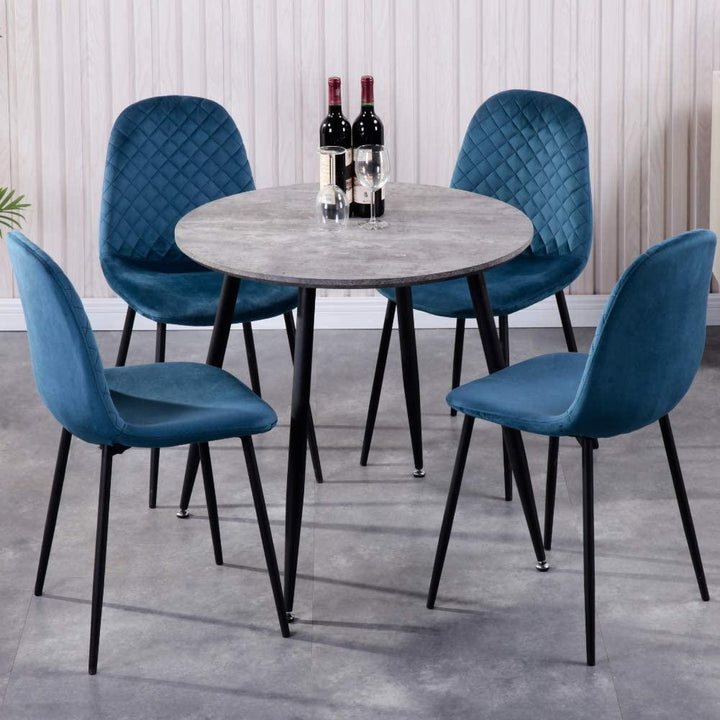 Domestic flannelette dining chair Metal cloth art chair Coffee shop soft bag dining room back chair - Super Amazing Store