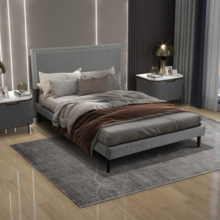 Luxury Design Double Queen Leather bed For Bedroom FurnitureFull/Queen Size Bed Frame - Super Amazing Store