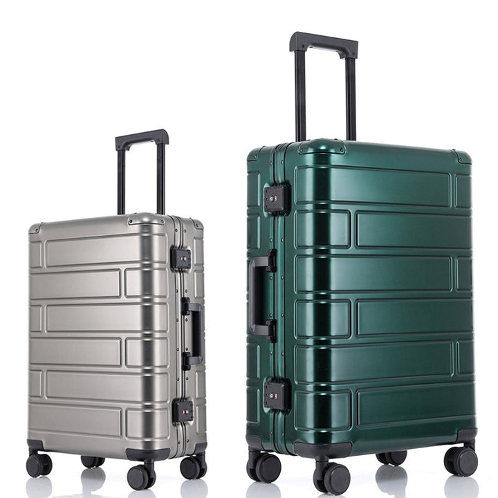 Aluminum alloy password box all aluminum magnesium alloy suitcase men's universal wheel suitcase - Super Amazing Store