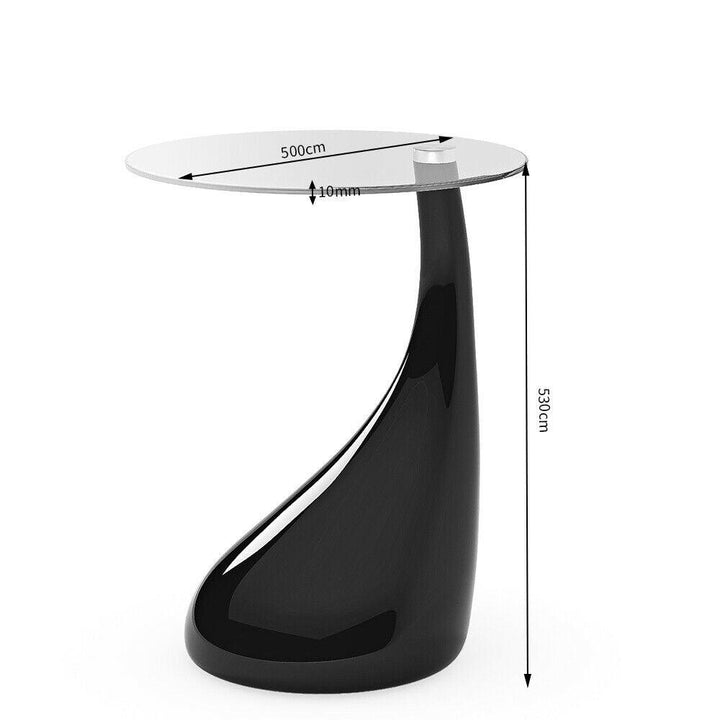Modern minimal design living room round tears stand tempered glass side coffee table - Super Amazing Store