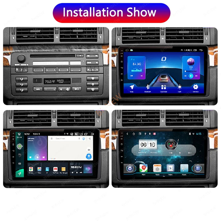 Android 9'' IPS 1Din Car Radio GPS Navigation For BMW 3 Series E46 M3 1998-2006 Multimedia Video Player Carplay 4G Lte WIFI