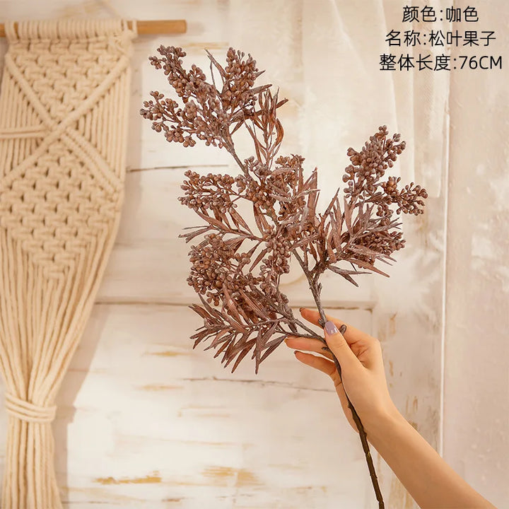 76cm Wholesale Artificial Flowers Artificial Plastic Plants Pine Leaves and Pinecones Home Decoration-Super Amazing Store