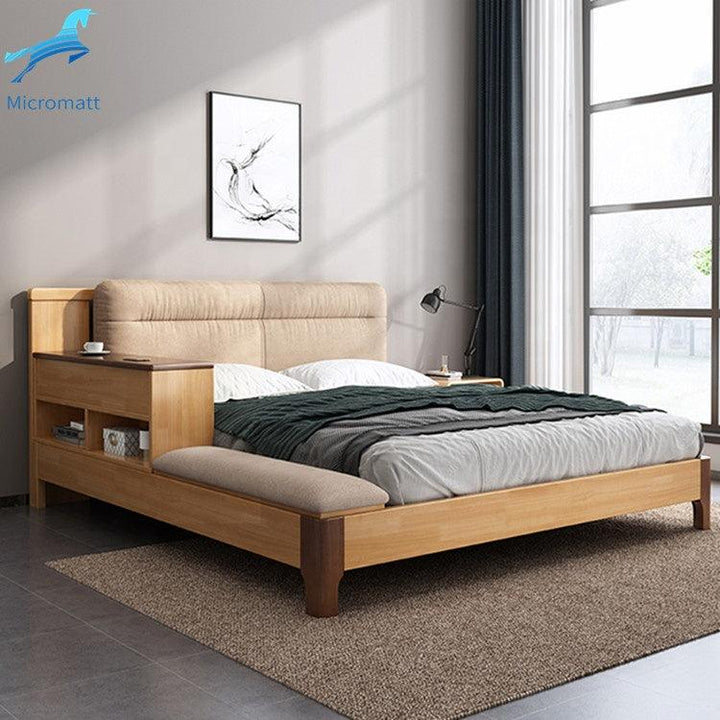 Bedroom Set Furniture Double King Size Luxury Wood Bed Frame Modern - Super Amazing Store