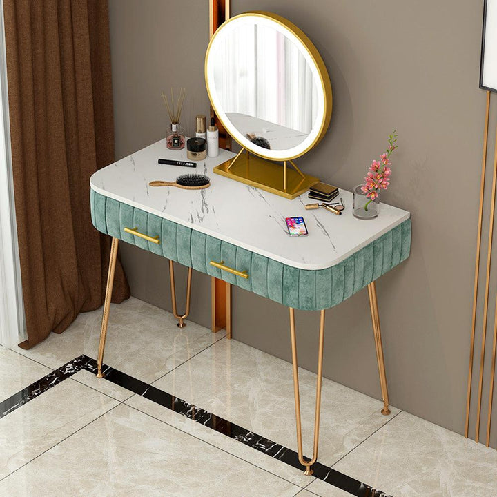 Modern bedroom furniture multifunction luxury flannelette drawer dresser with mirror dressing table - Super Amazing Store