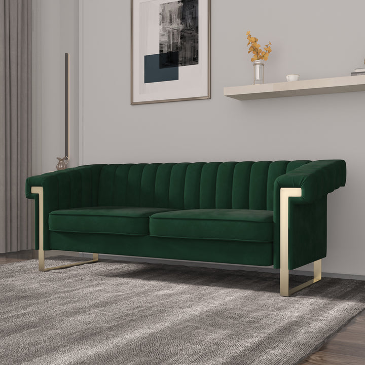 Minimalist Green Velvet Sofa 2 Seat Living Room chesterfield Sofas Settee Couch - Super Amazing Store