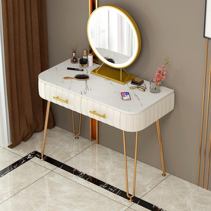 Modern bedroom furniture multifunction luxury flannelette drawer dresser with mirror dressing table - Super Amazing Store