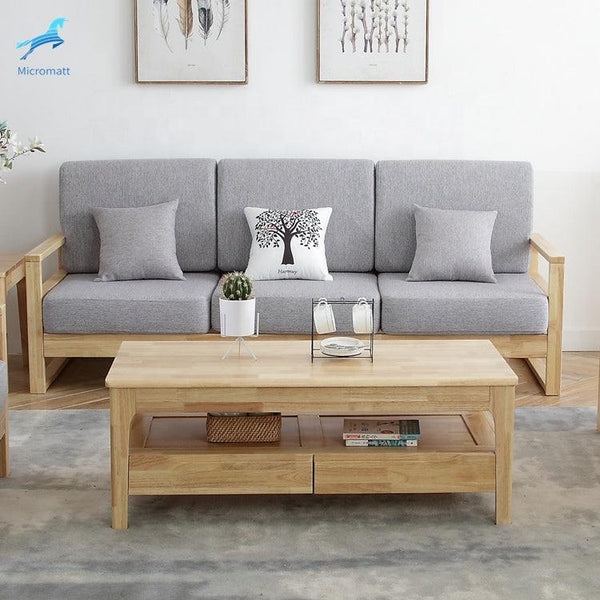 Hot Selling wood furniture Simple Style Easy Clean Log Color I Shape Living Room Sofa - Super Amazing Store