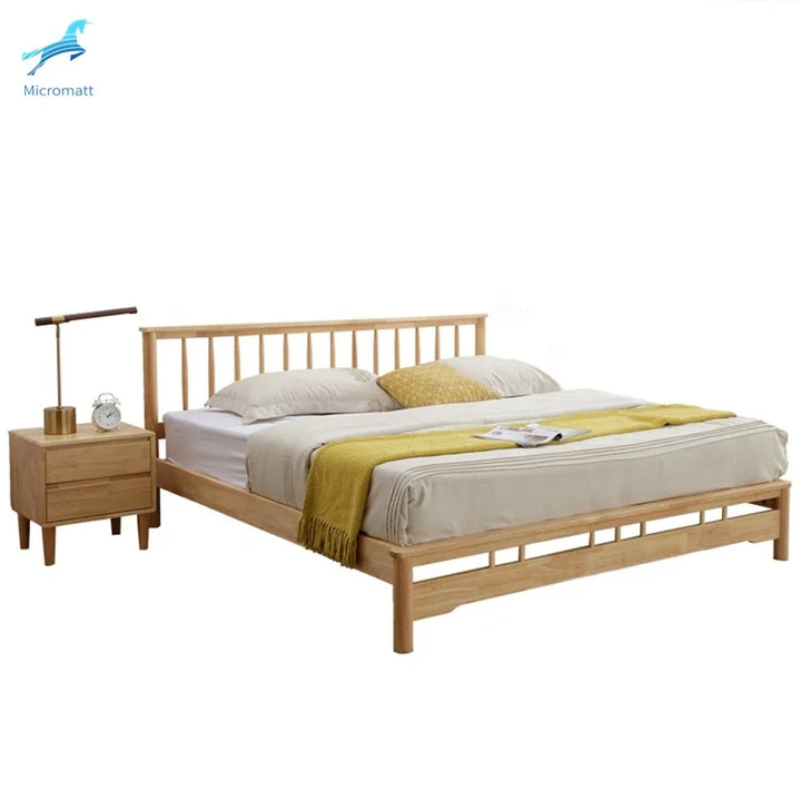 Bedroom Furniture Environment Wood Color Wood Double Bed - Super Amazing Store