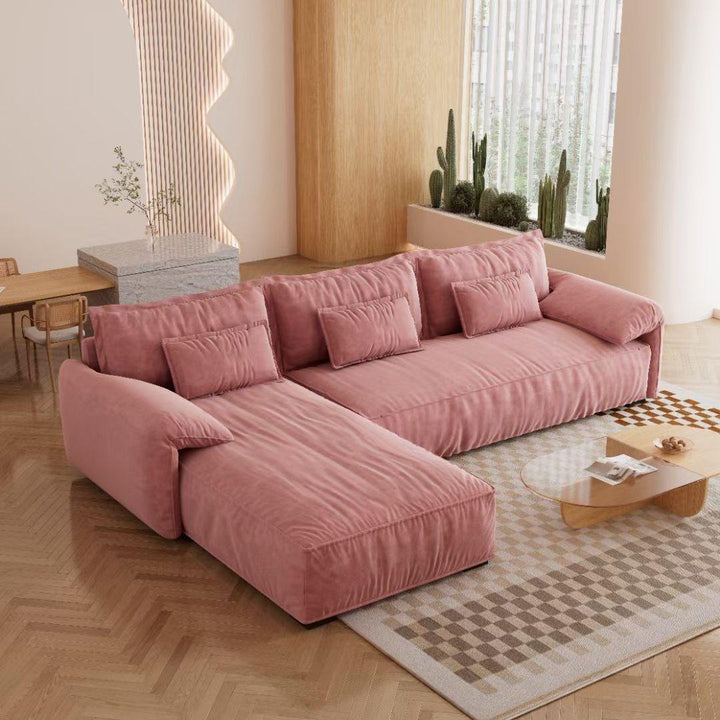 Italian-style modern contracted wabi-sabi small family cream doll cotton living room sofa furniture - Super Amazing Store