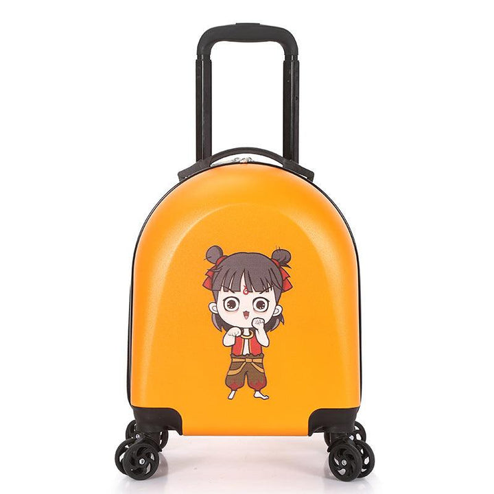 New 18inches children's luggage case printed logo semicircle suitcase universal wheel luggage case gift suitcase - Super Amazing Store