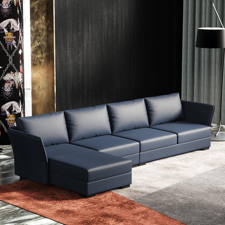 Luxury Simple Modern Designs Genuine Leather Modular Upholstered Recline 3 Seats L Shape Lounge Corner Sofa Living Room Sofas - Super Amazing Store