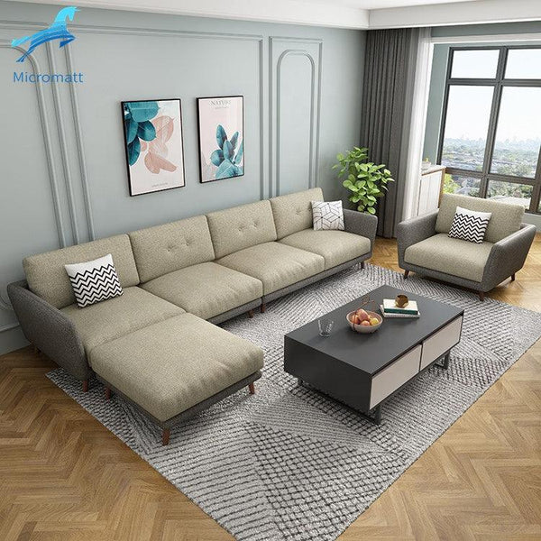 Modern Apartment Sofas Furniture 6 Seaters Fabric Sofa - Super Amazing Store