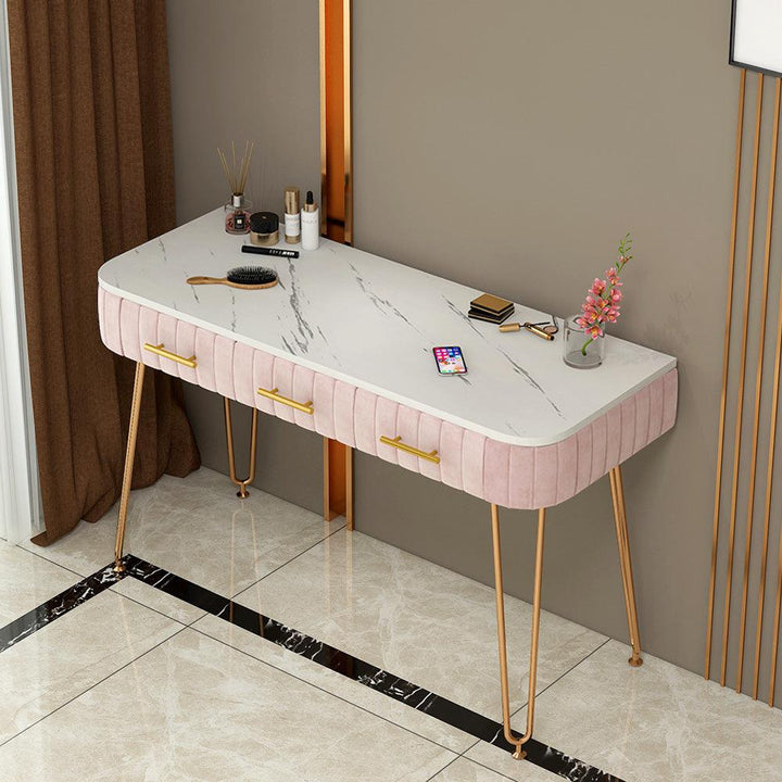 Modern bedroom furniture multifunction luxury flannelette drawer dresser with mirror dressing table - Super Amazing Store