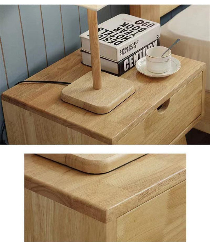 Nordic Style Solid Wooden Furniture Bedroom Bedside Table High Quality Modern Wood Nightstand With Drawer - Super Amazing Store