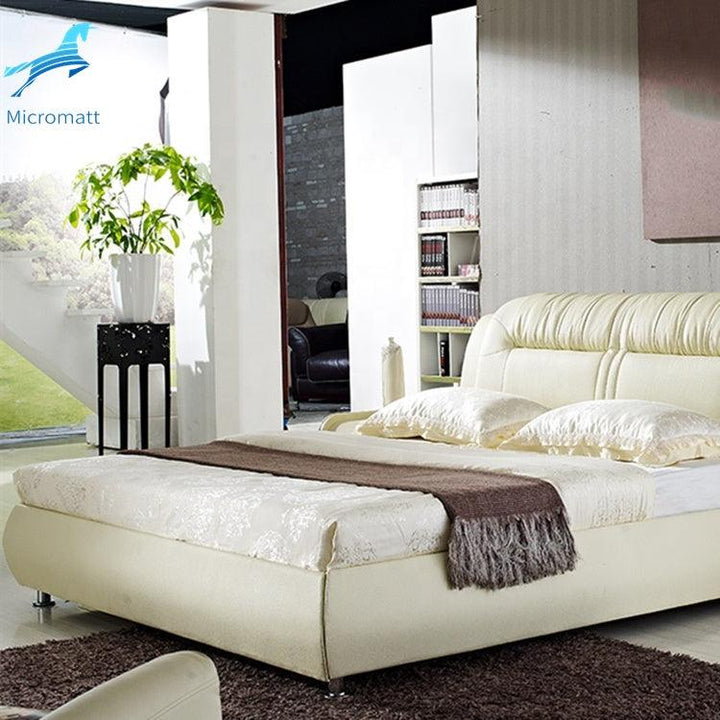 Bed Set Frame Double Queen Size Modern Luxury Leather Bedroom Furniture - Super Amazing Store