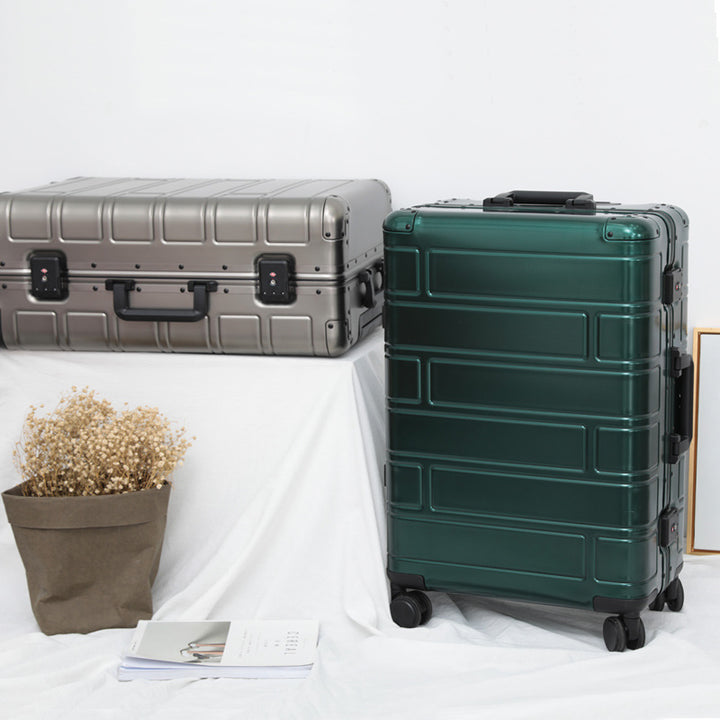 Aluminum alloy password box all aluminum magnesium alloy suitcase men's universal wheel suitcase - Super Amazing Store