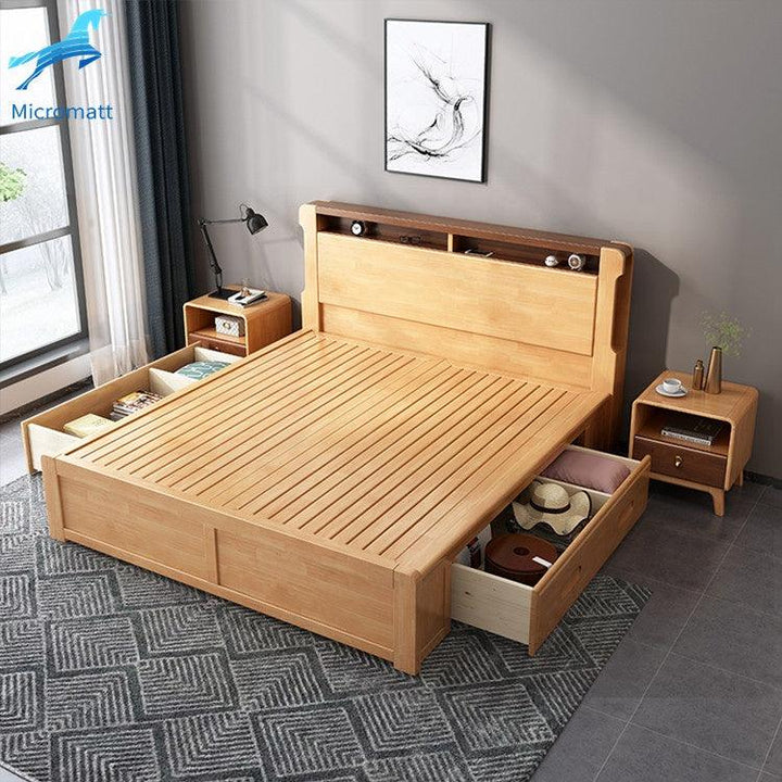 Bedroom Set Furniture Double Queen Size Luxury Wood Bed Frame Modern - Super Amazing Store