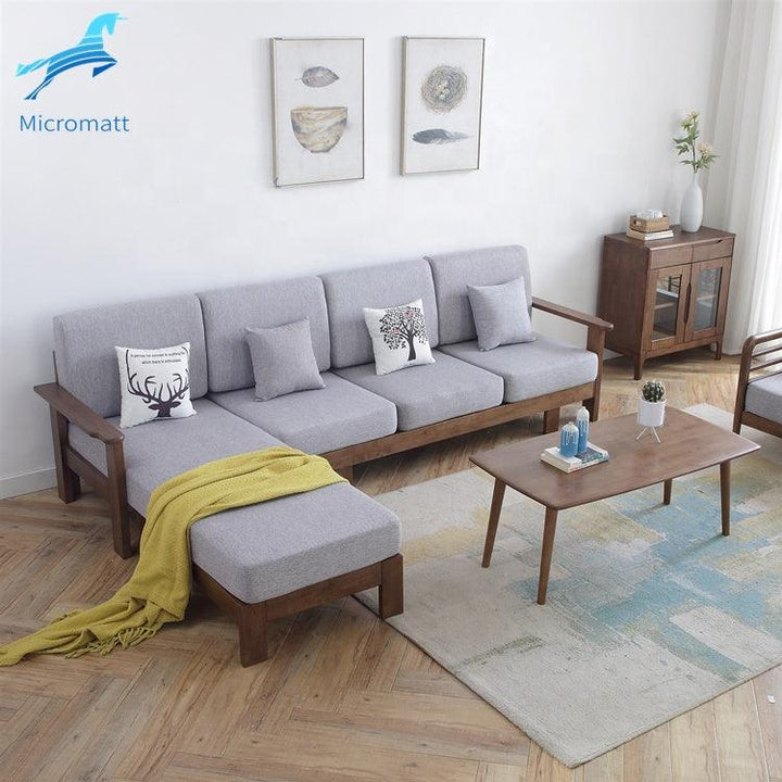 Factory Direct Supply Nordic Style Living Room Furniture Brown Color Home 4 seaters Living Room Sofa - Super Amazing Store