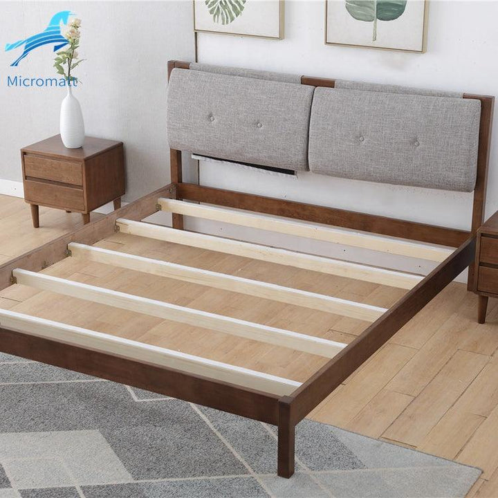 Factory Direct Selling American Style Bedroom Furniture Comfortable Coffee Color King Solid Wood Wood Bed - Super Amazing Store
