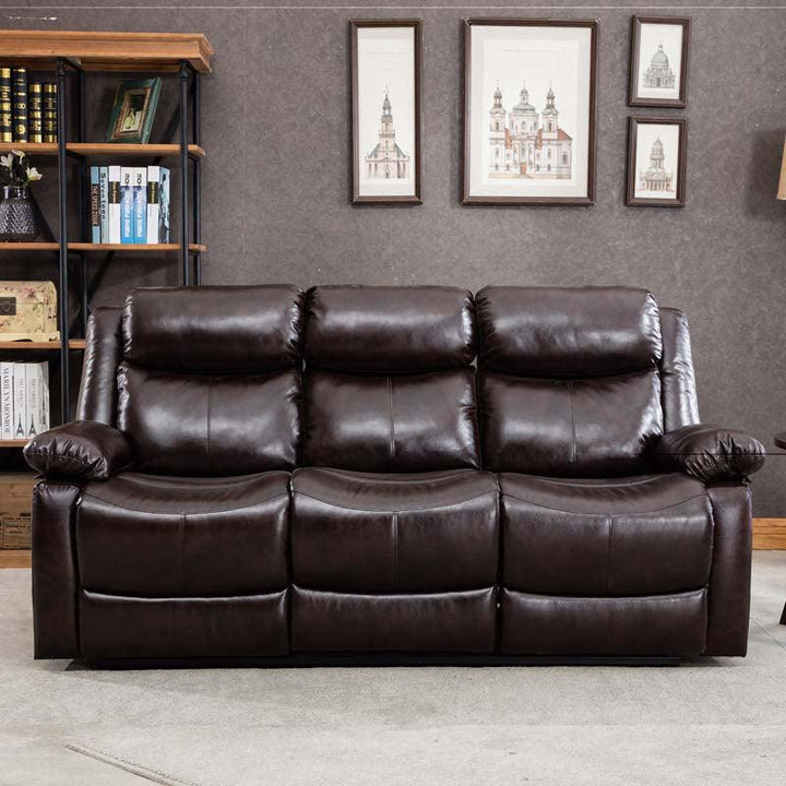 American Style Recliner Sofa Leather 3 Seat Sofas Living Room Accent Chairs - Super Amazing Store