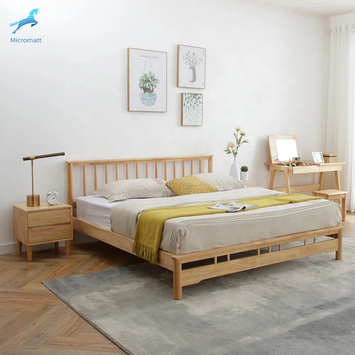 Bedroom Furniture Environment Wood Color Wood Double Bed - Super Amazing Store