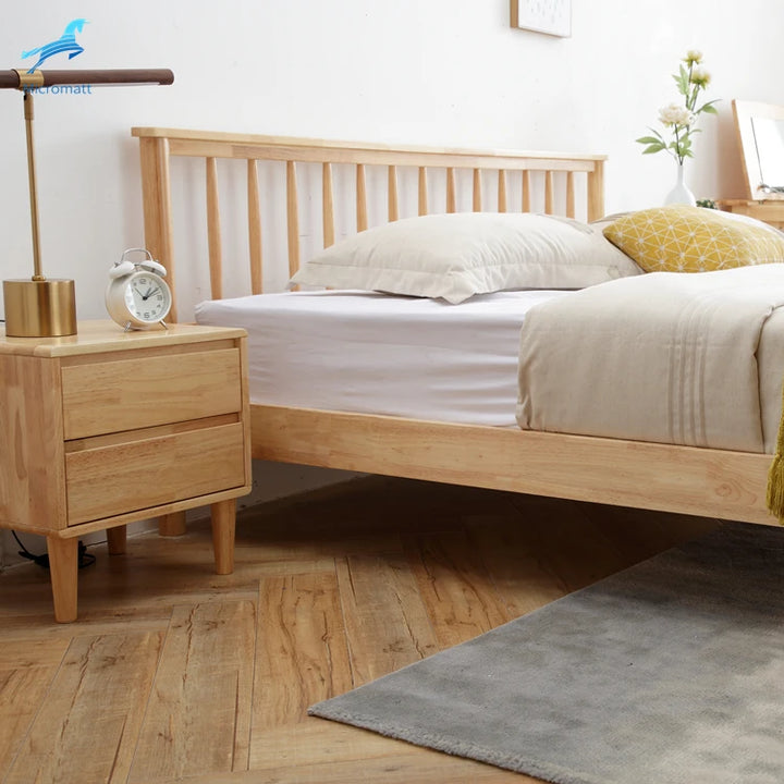 Bedroom Furniture Environment Wood Color Wood Double Bed - Super Amazing Store