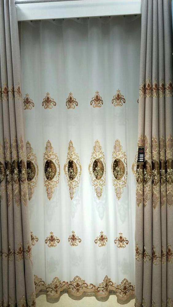 Blue/Gray Embroidered Curtain Fabric Collection - Super Amazing Store